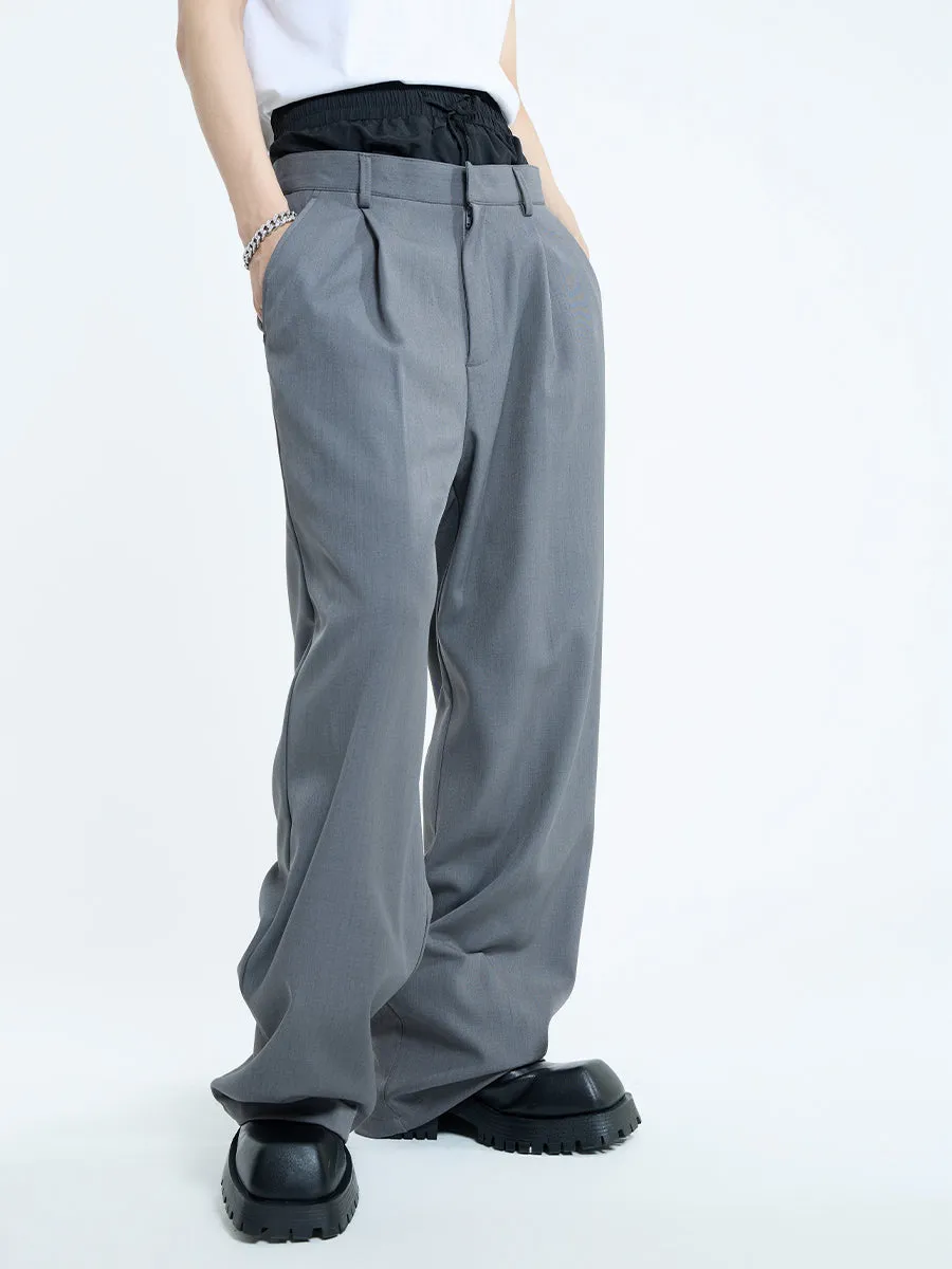 【23s September.】Double Layer High Waist Relaxed Pants