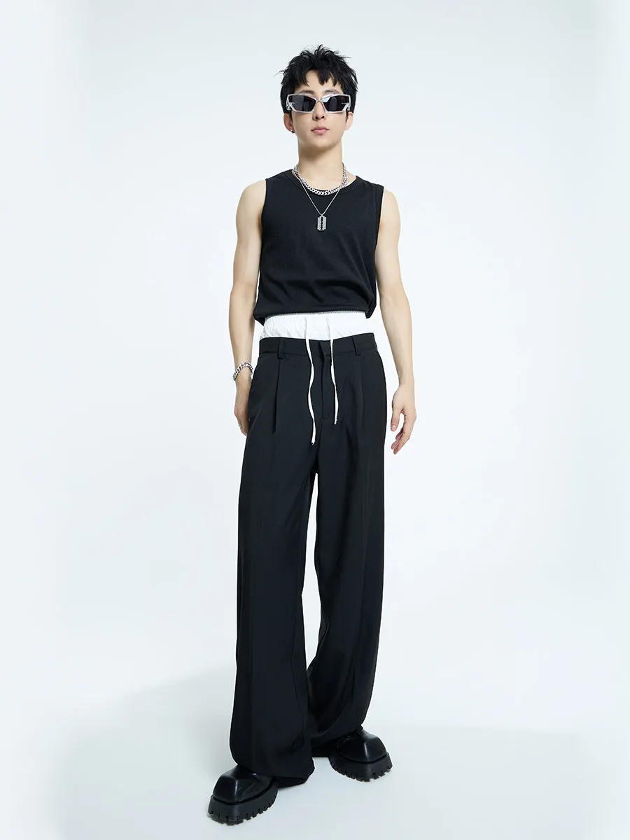 【23s September.】Double Layer High Waist Relaxed Pants