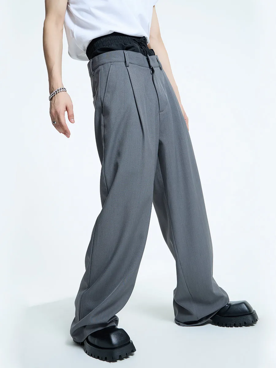 【23s September.】Double Layer High Waist Relaxed Pants