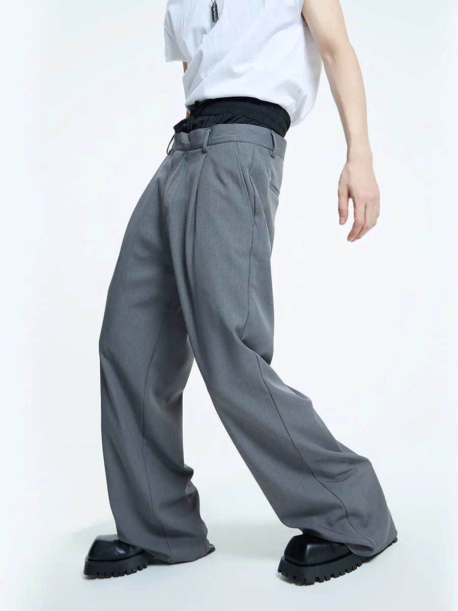 【23s September.】Double Layer High Waist Relaxed Pants