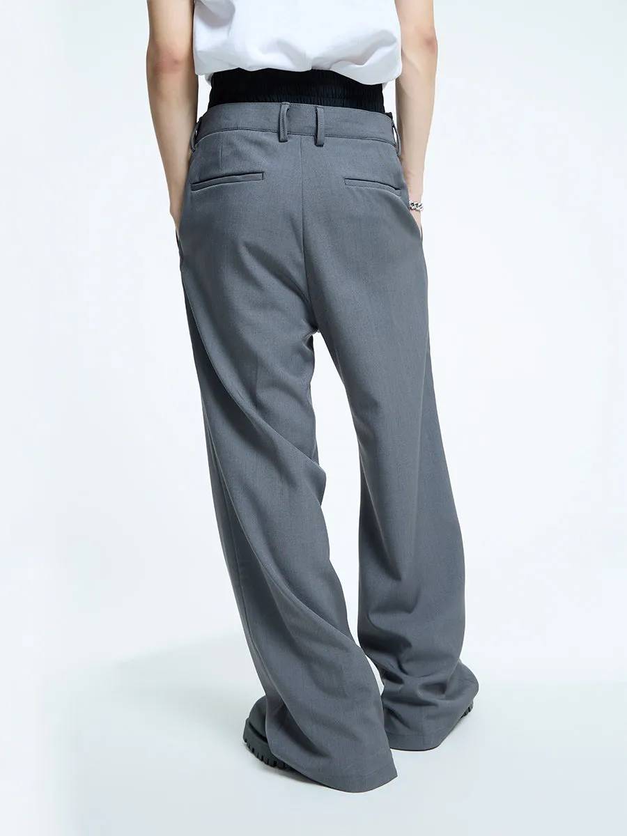 【23s September.】Double Layer High Waist Relaxed Pants