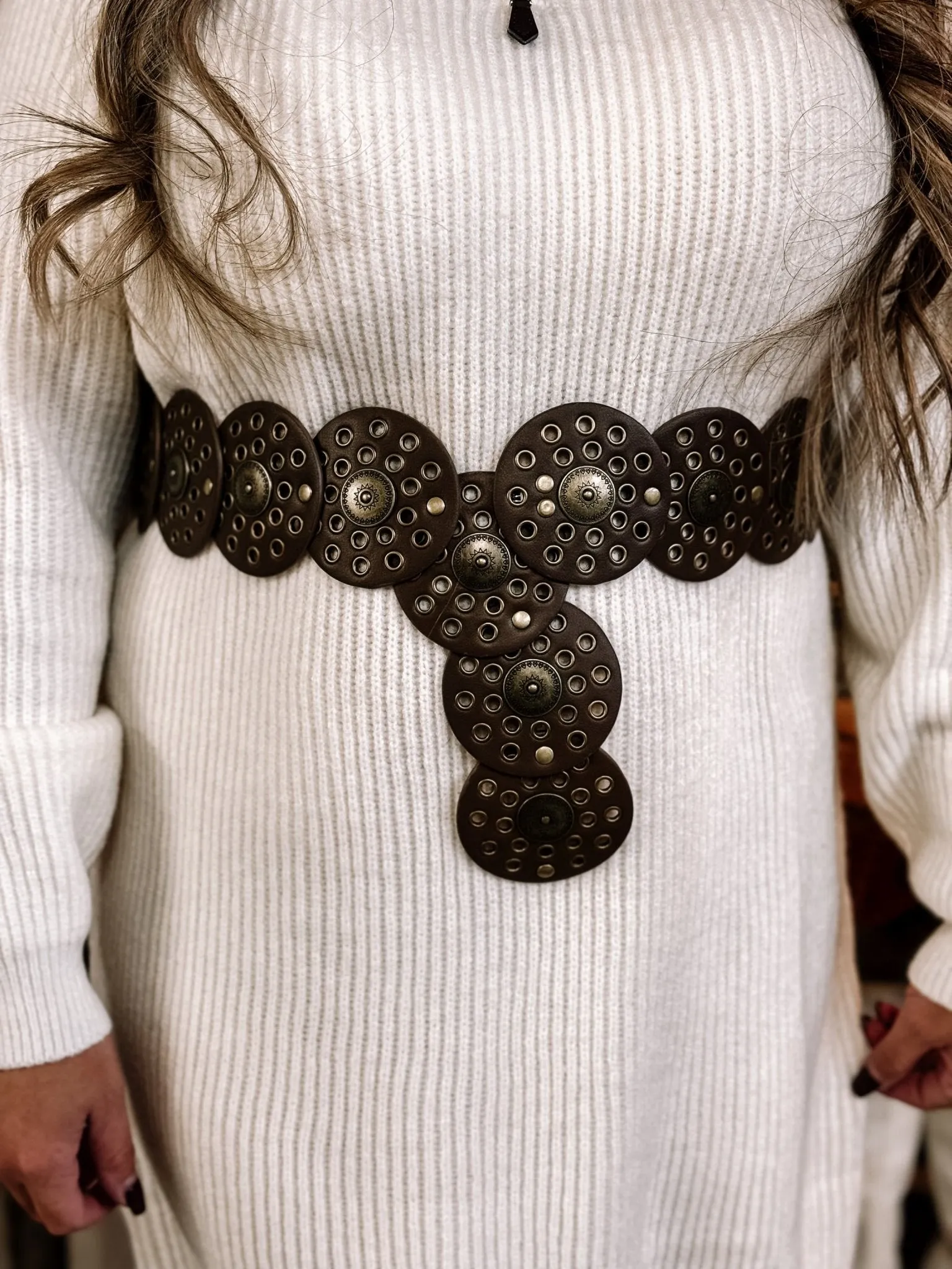 Alpine Chic Boho Western Sweater Midi Dress