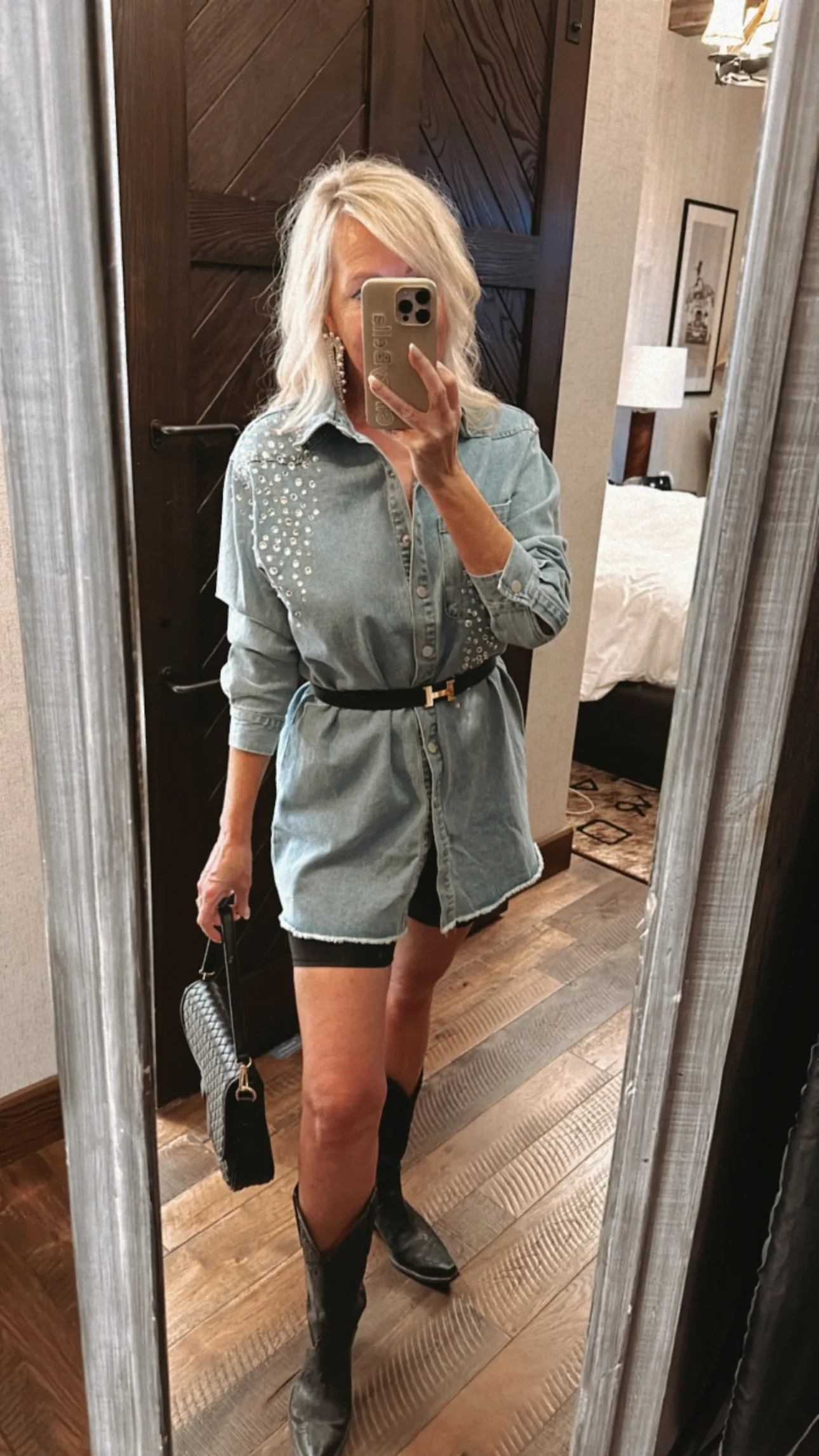 BEST SELLER!! Shania Rhinestone Denim Shacket & Dress