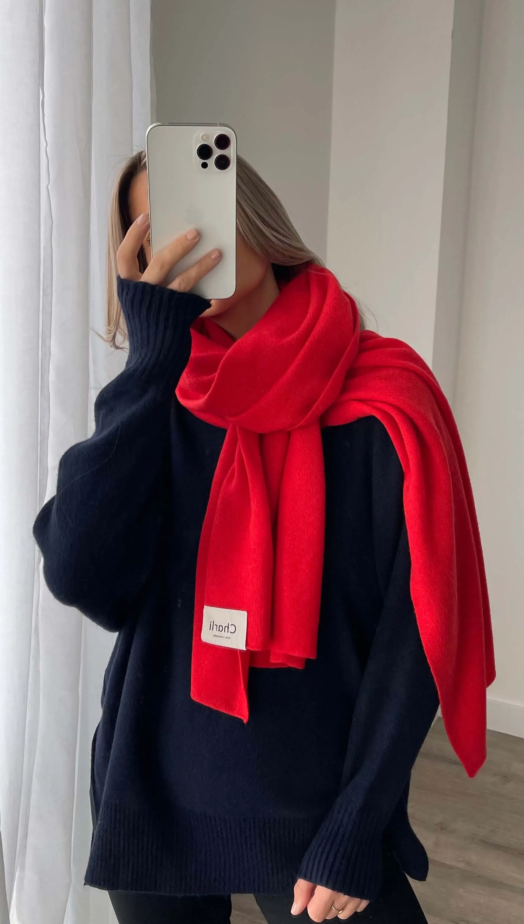 CASHMERE TRAVEL WRAP - POMEGRANATE