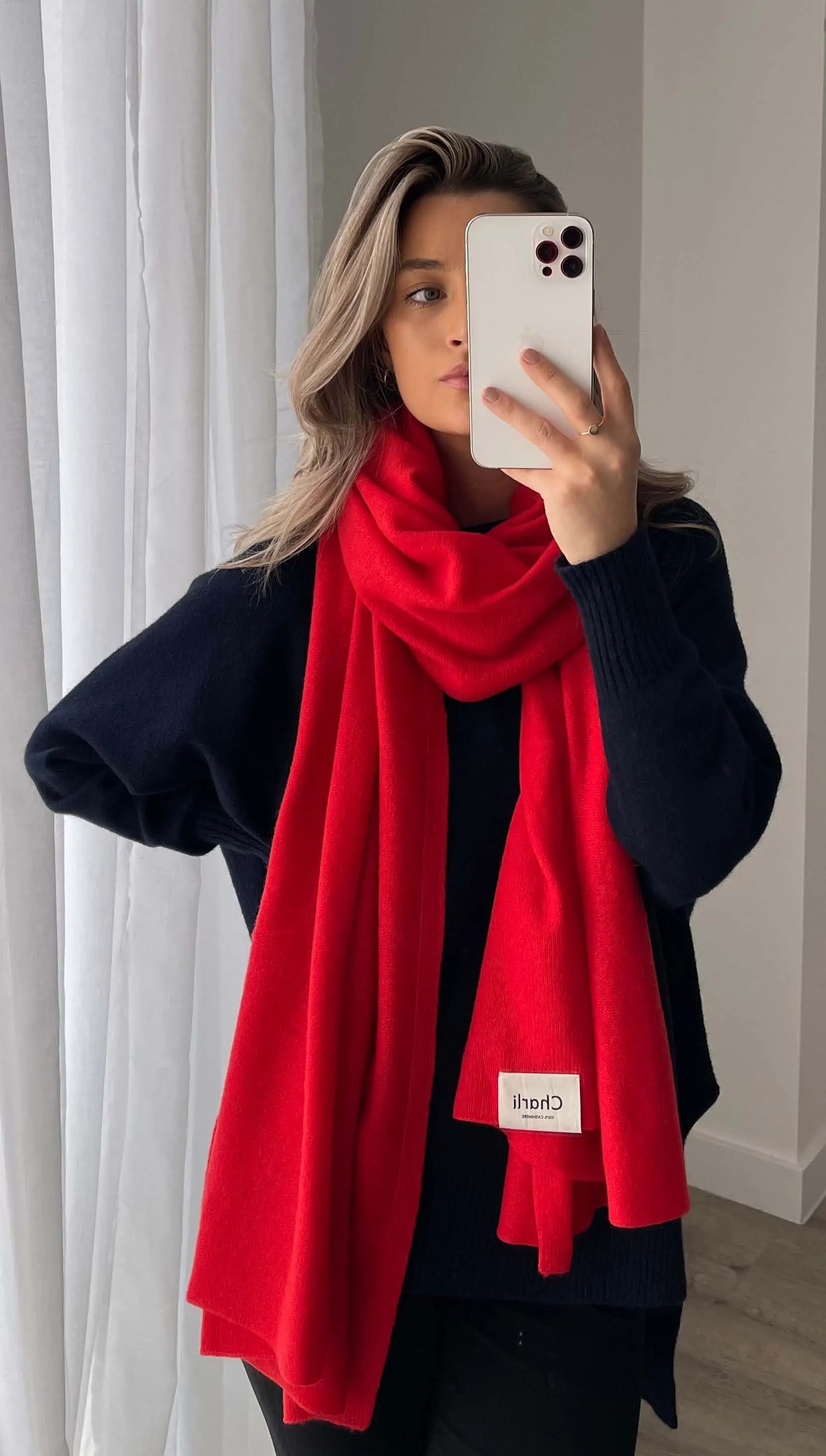 CASHMERE TRAVEL WRAP - POMEGRANATE