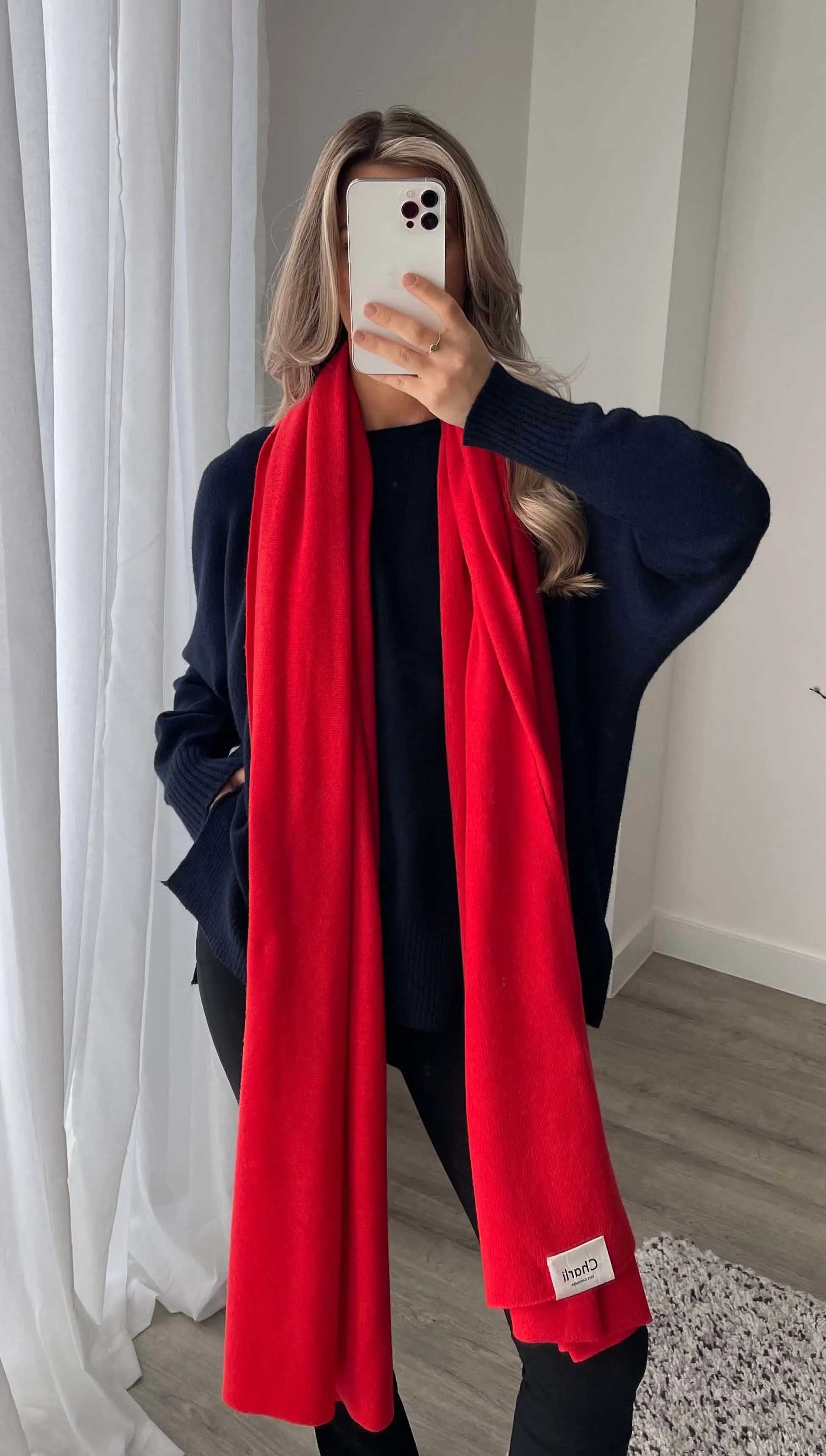 CASHMERE TRAVEL WRAP - POMEGRANATE