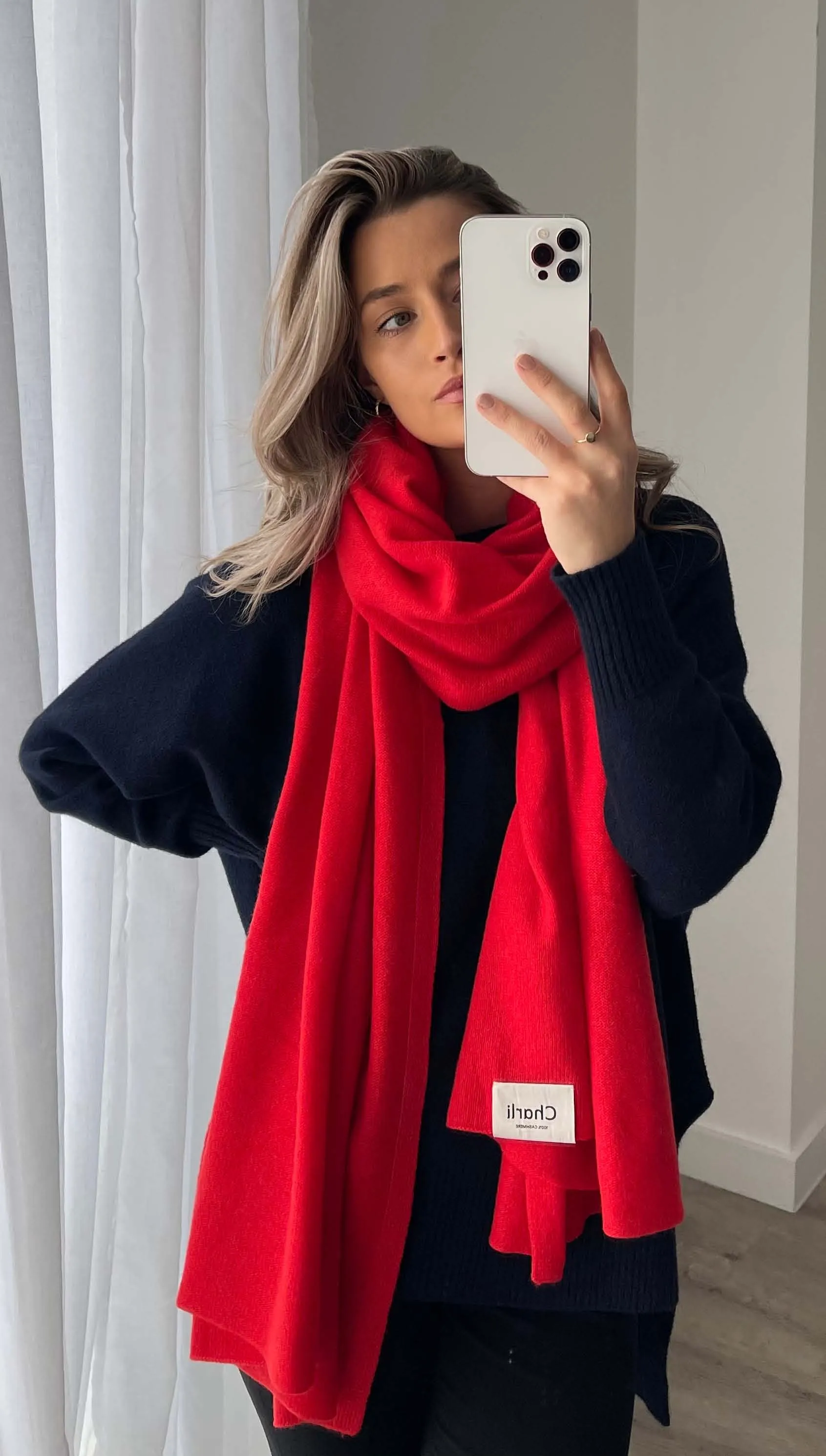 CASHMERE TRAVEL WRAP - POMEGRANATE
