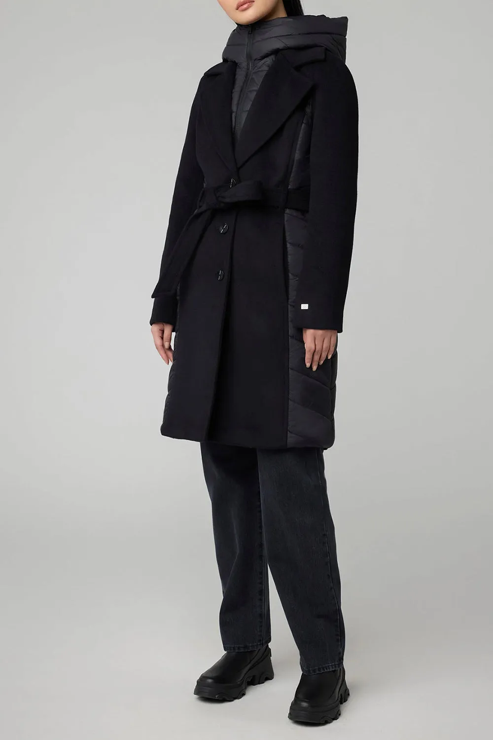 Hadeline Black | Slim-Fit Wool Coat