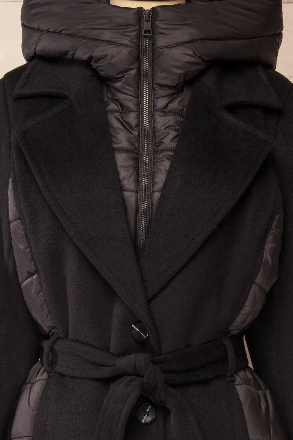 Hadeline Black | Slim-Fit Wool Coat