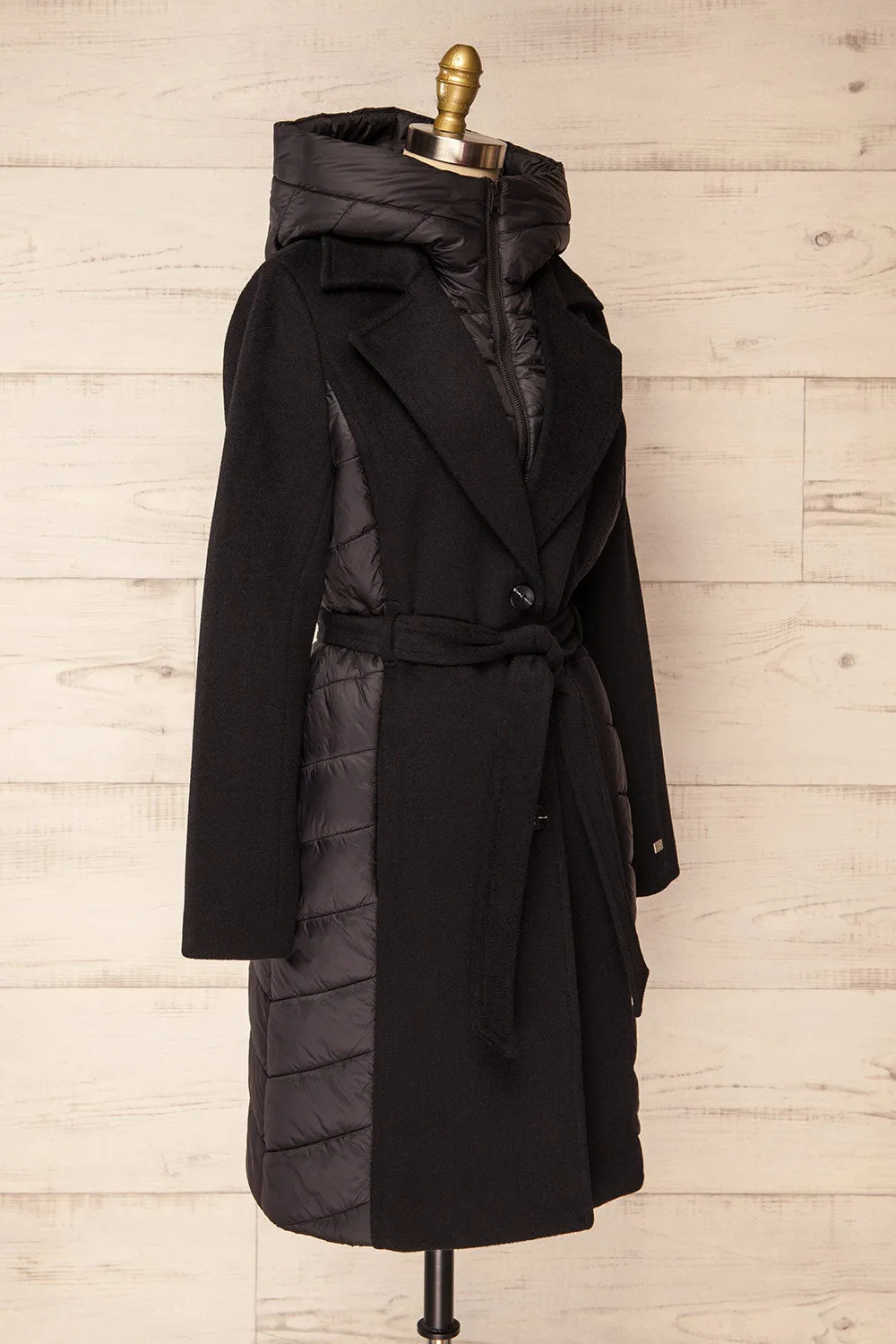 Hadeline Black | Slim-Fit Wool Coat