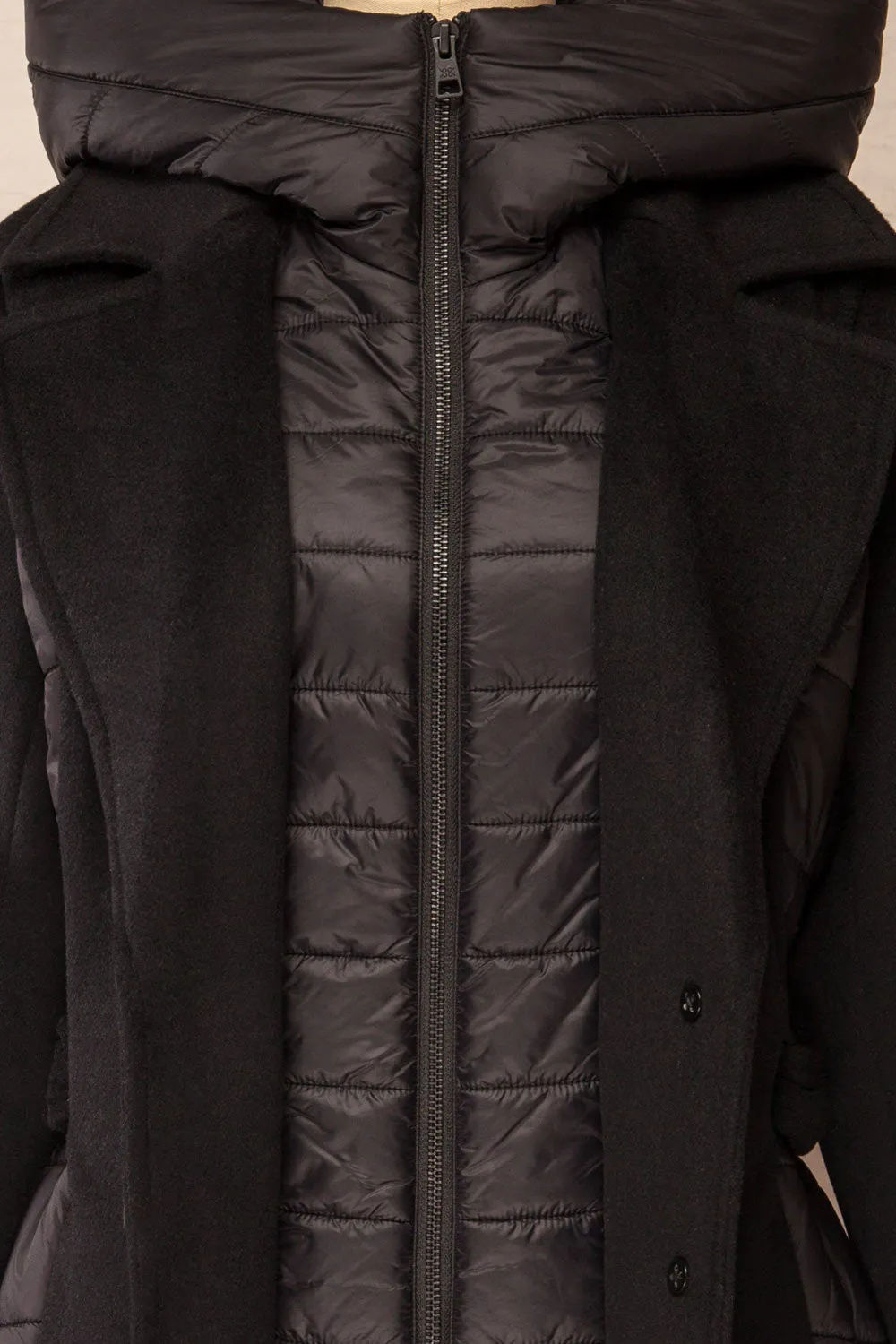 Hadeline Black | Slim-Fit Wool Coat