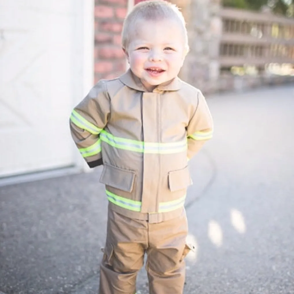 ORIGINAL Firefighter Personalized BLACK 3PC Baby Outfit