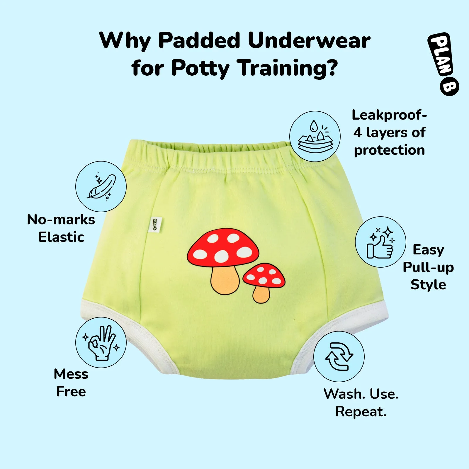 Padded Underwear for Potty Training - 2pack - Big Short