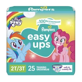 Pampers Potty Training Underwear for Toddlers, Easy Ups Diapers, Pull Up Training Pants for Girls and Boys, Size 4 (2T-3T), 25 Count, Jumbo Pack (Packaging & Prints May Vary)