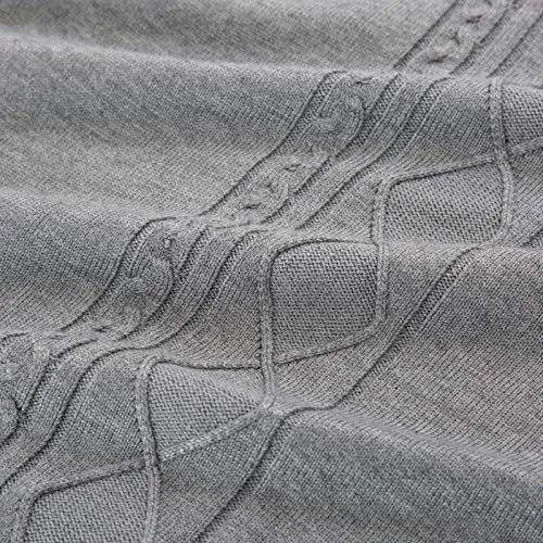 Paul Jones Mens Knitted Pullover Sweater Vests V-Neck Cable Patterned M Grey
