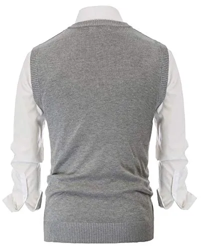 Paul Jones Mens Knitted Pullover Sweater Vests V-Neck Cable Patterned M Grey