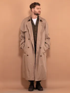 Vintage 00's Men Oversized Trench Coat in Beige