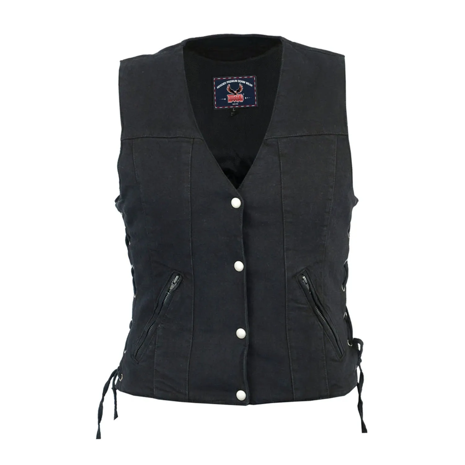 Women's Single Back Panel Concealed Carry Denim Vest